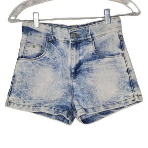 Kiabi Sea Punk Dark Denim Acid wash shorts girls size 12a with adjustable waist